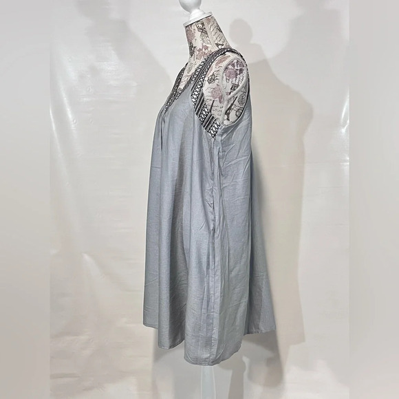 DOE & RAE Light blue Sleeveless embroidered top shift‎ dress size L. - Picture 3 of 14